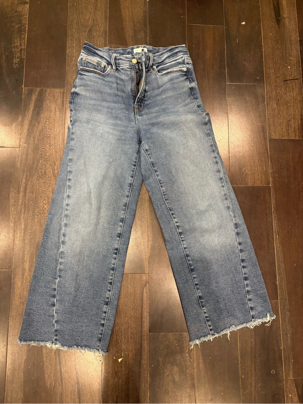 Good American High-Rise Wide Leg Palazzo Crop Jeans - 6/28